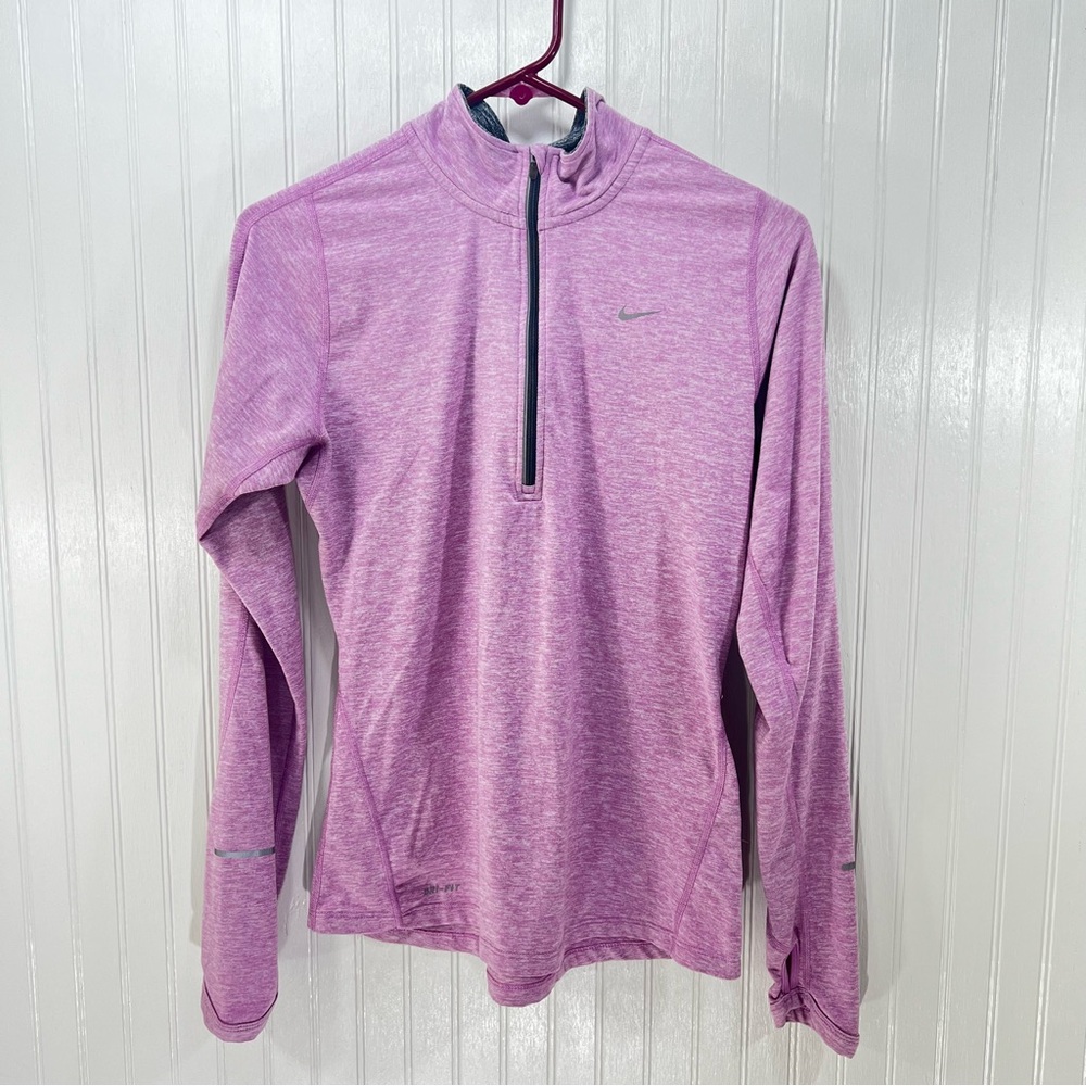 Nike Women's Dri-FIT Element Half-Zip Running Top Pink/Mauve Heather S